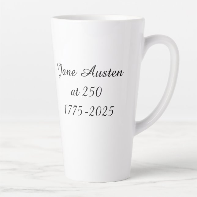 Jane Austen at 250 Latte Mug (Right)