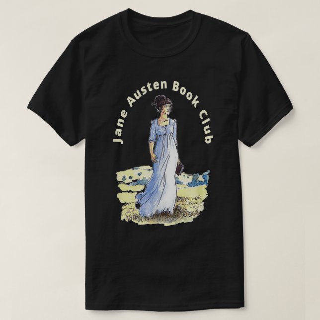 Jane Austen Book Club Vintage Old Portrait Romanti T-Shirt (Design Front)