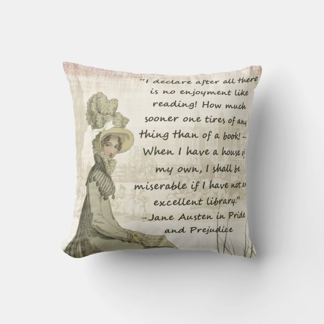 Jane Austen Book Lovers Cushion (Front)