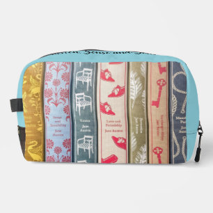 Jane Austen Books + Quote (blue) Dopp Kit