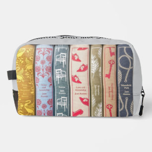 Jane Austen Books + Quote (gray) Dopp Kit