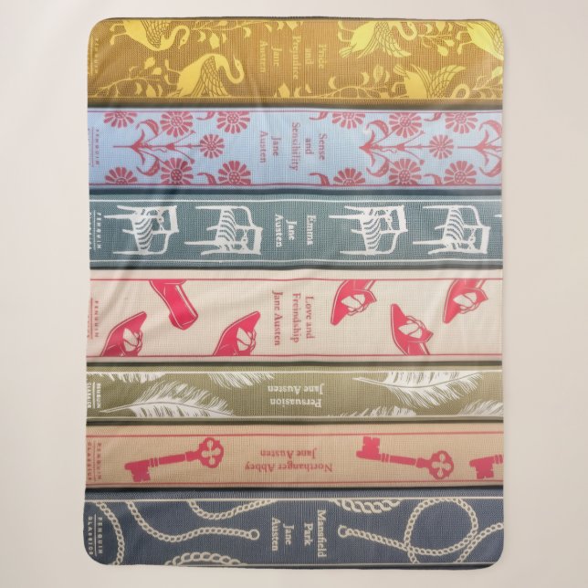 Jane Austen Books Throw Blanket (Front)