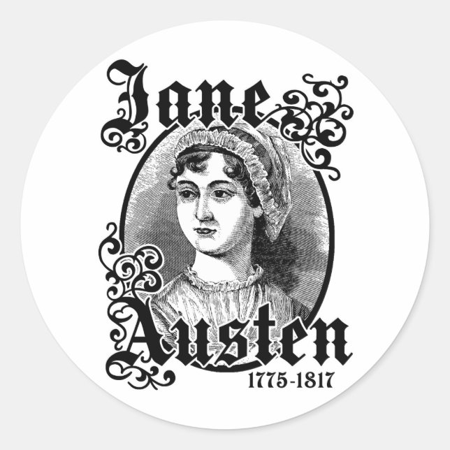 Jane Austen Classic Round Sticker (Front)