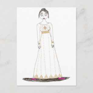 Jane Austen Creepy Gold Postcard
