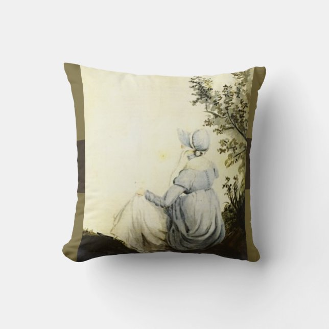 Jane Austen Custom Throw Pillow (Front)