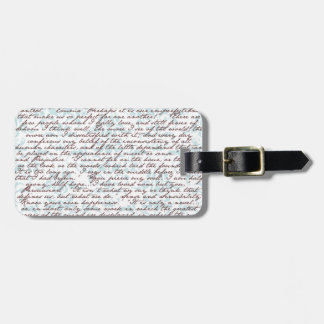 Jane Austen Damask Luggage Tag