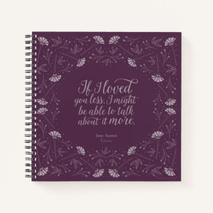 Jane Austen Emma Book Purple Floral Love Quote