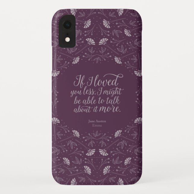 Jane Austen Emma Book Purple Floral Love Quote Case-Mate iPhone Case (Back)
