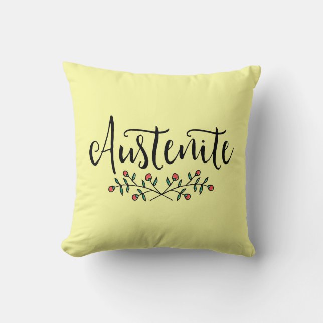 Jane Austen Floral Austenite Cushion (Front)