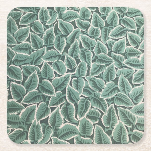 Jane Austen Home Wallpaper Square Paper Coaster (Front)