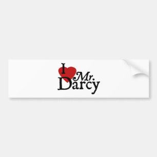 Jane Austen I LOVE Mr. Darcy Bumper Sticker