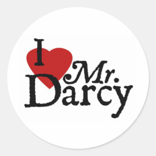 Jane Austen I LOVE Mr. Darcy Classic Round Sticker