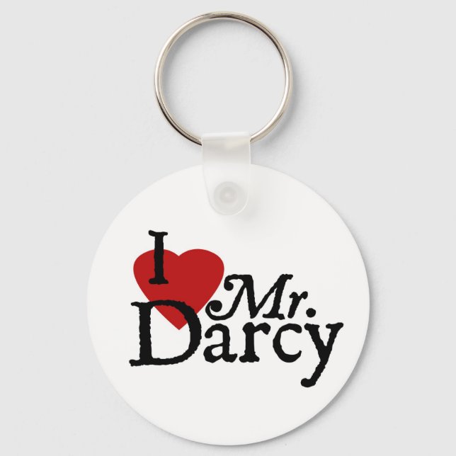 Jane Austen I LOVE Mr. Darcy Key Ring (Front)