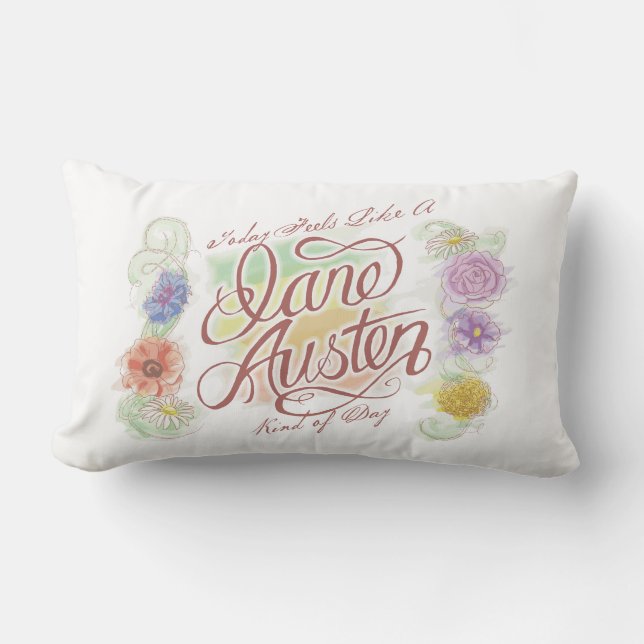 Jane Austen Kind of Day Lumbar Throw Pillow (Front)