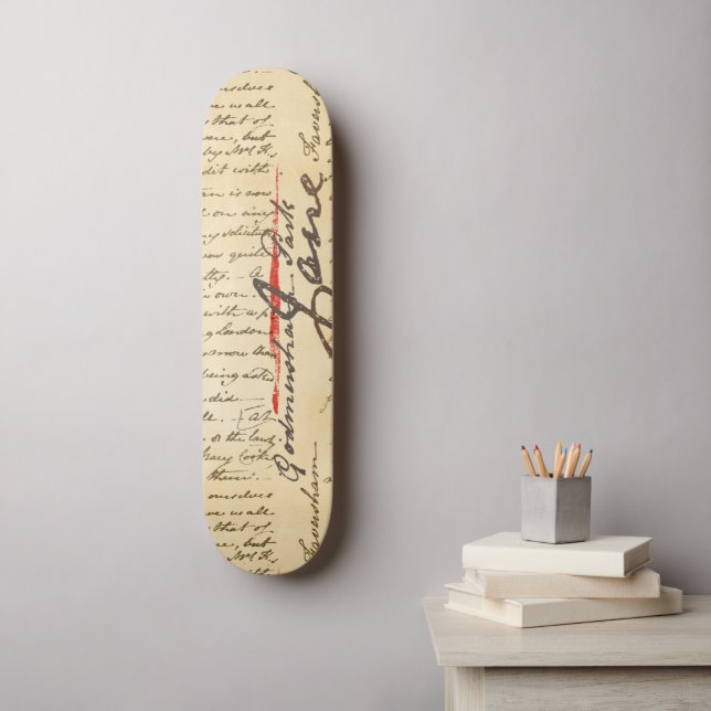Jane Austen Letter Skateboard (Wall Art)