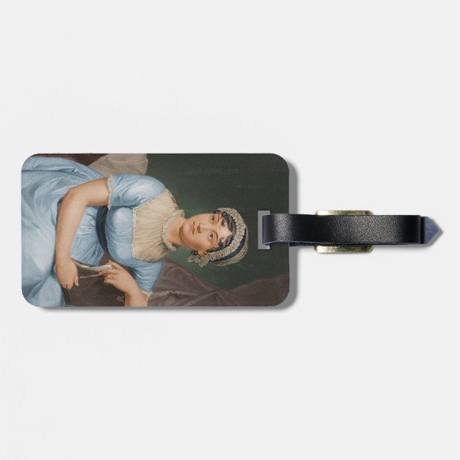 Jane Austen luggage tag (Back Horizontal)