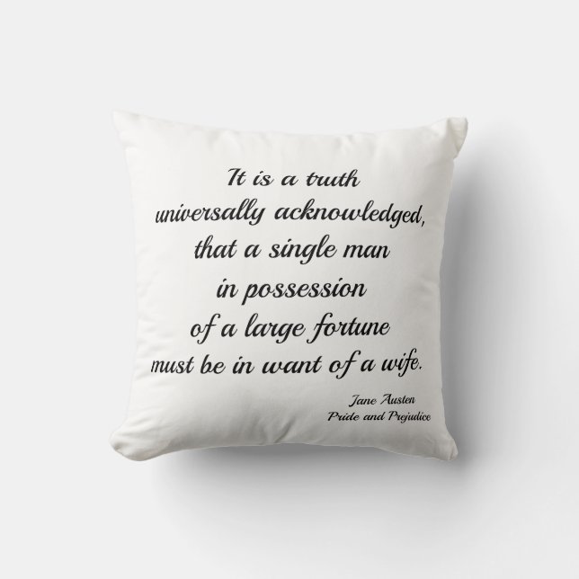 Jane Austen Marry Me Pillow (Front)