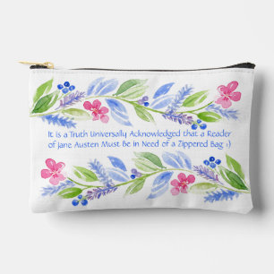 Jane Austen Motto Floral Accessory Pouch