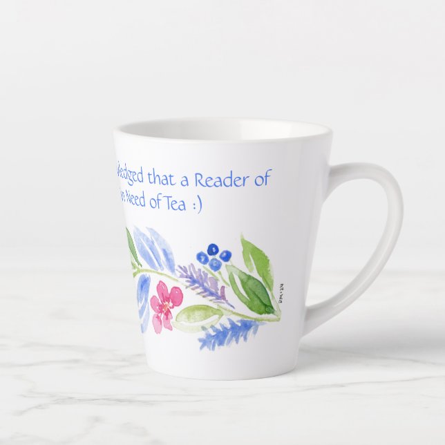 Jane Austen Motto Floral Mug (Right)