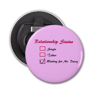 Jane Austen Mr. Darcy Button Bottle Opener