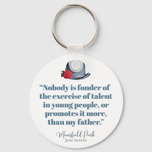 Jane Austen - My Father - Vintage Hat Key Ring