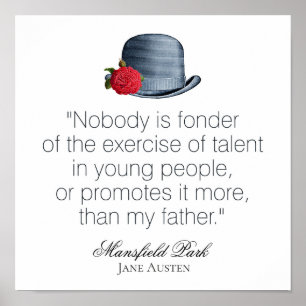 Jane Austen - My Father - Vintage Hat Poster