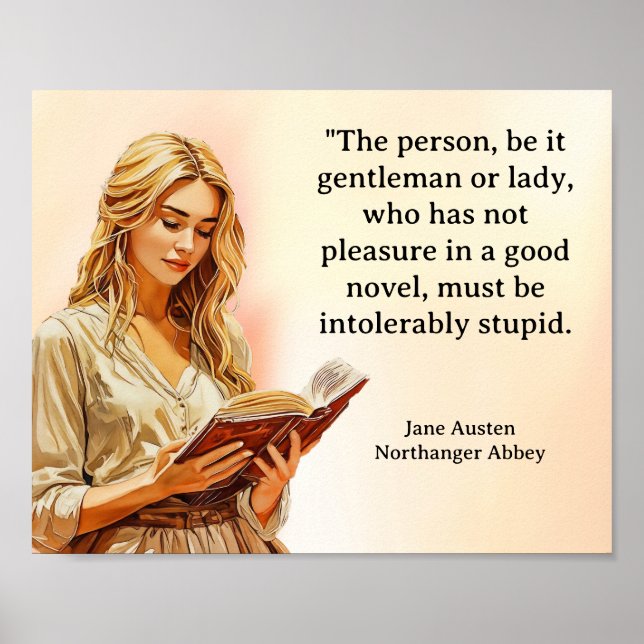 Jane Austen - Northanger Abbey Reading quote Poster (Front)