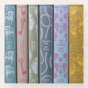 Jane Austen novels Glass Coaster