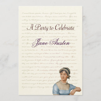 Jane Austen Party Birthday Celebration Quotes Invitation