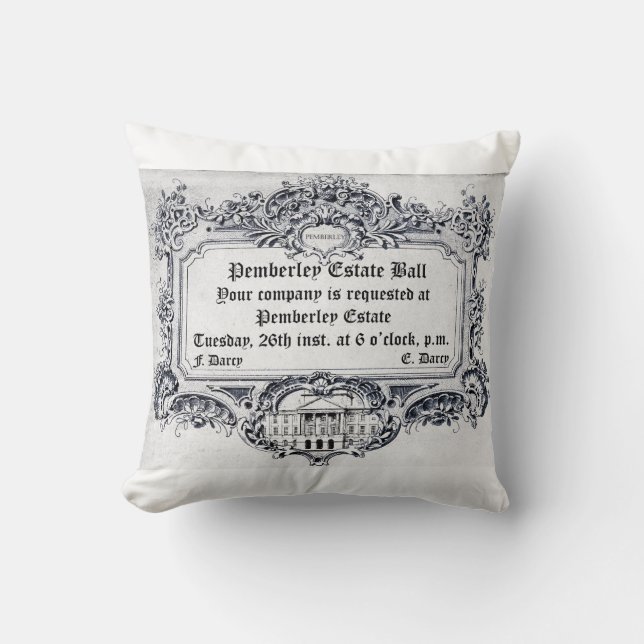 Jane Austen: Pemberley Estate Ball Cushion (Front)