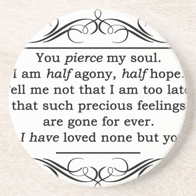Jane Austen Persuasion Quote Coaster (Front)