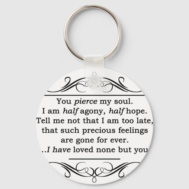 Jane Austen Persuasion Quote Key Ring (Front)