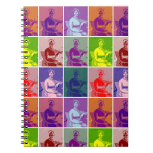 Jane Austen pop art colourful  Notebook