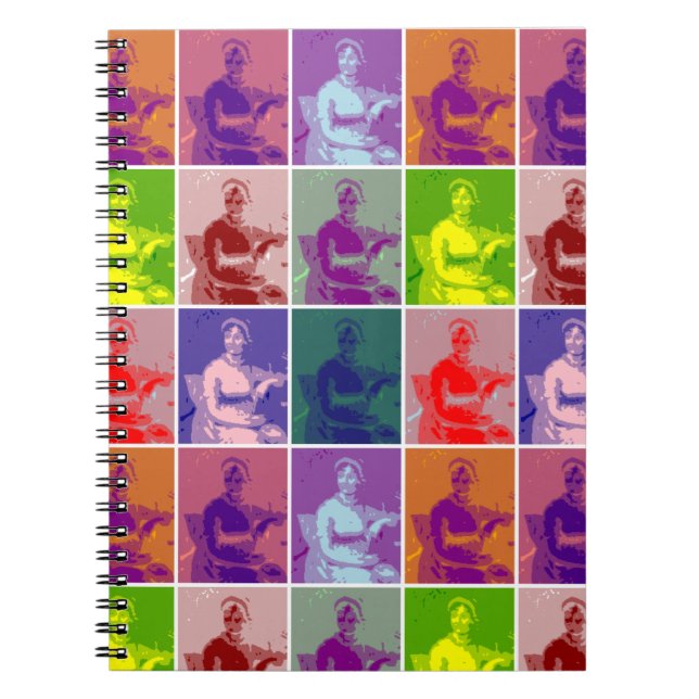 Jane Austen pop art colourful  Notebook (Front)
