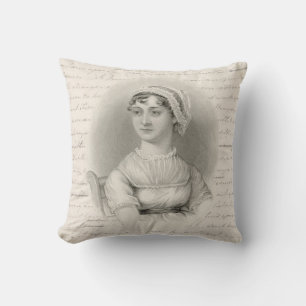 Jane Austen portrait and manuscript Cushion