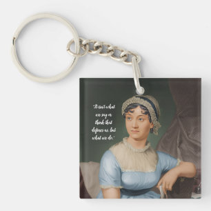 Jane Austen portrait and quote Key Ring
