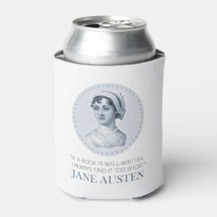 Jane Austen Portrait and Quote on Reading Can Cooler