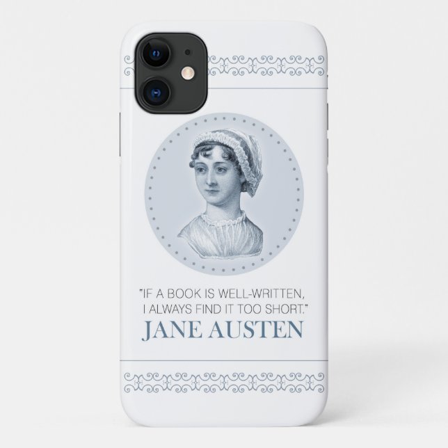 Jane Austen Portrait and Quote on Reading Case-Mat Case-Mate iPhone Case (Back)