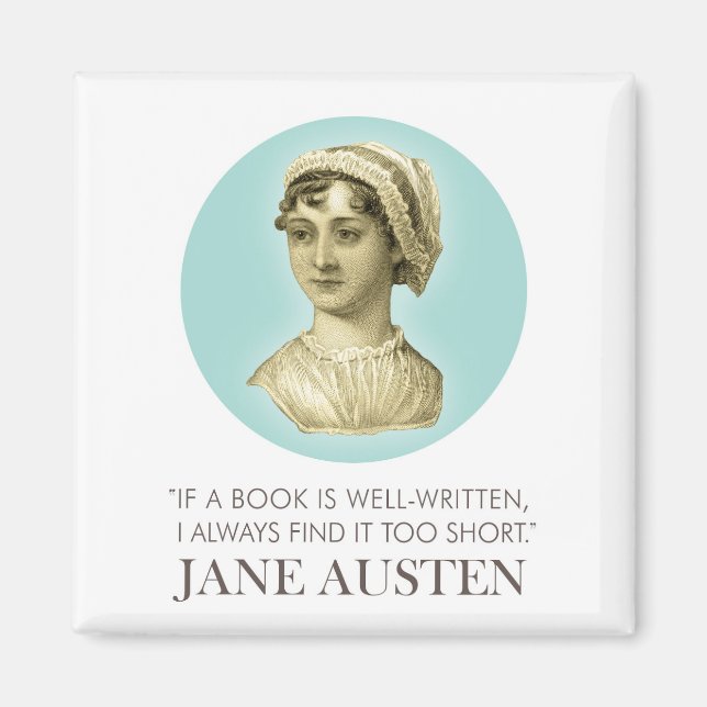 Jane Austen Portrait and Quote on Reading Magnet (Front)
