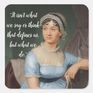Jane Austen portrait and quote Square Sticker
