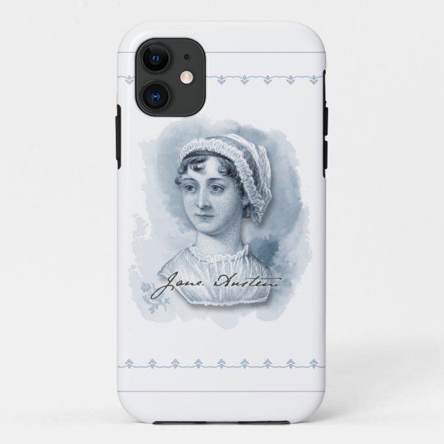Jane Austen Portrait and Signature Case-Mate iPhone Case (Back)
