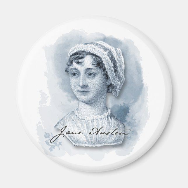 Jane Austen Portrait and Signature Magnet (Front)
