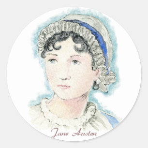 Jane Austen Portrait by Alice Flynn Classic Round Sticker