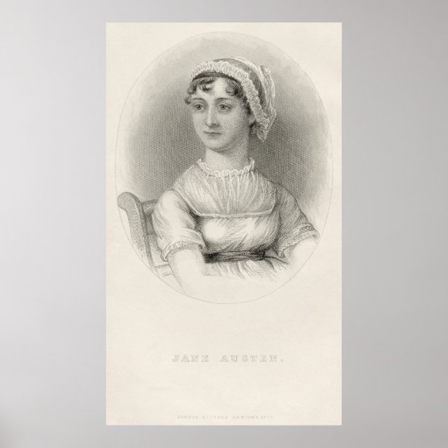 Jane Austen Portrait Sketch by Cassandra Austen Poster (Front)