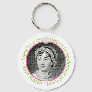 Jane Austen Portrait With Quote Keychain
