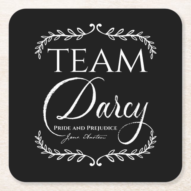 Jane Austen Pride and Prejudice Darcy Gift Gift Bo Square Paper Coaster (Front)