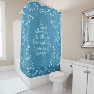 Jane Austen Pride and Prejudice Floral Love Shower Curtain