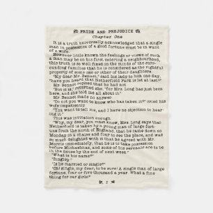 Jane Austen Pride and Prejudice Literature Quote Fleece Blanket