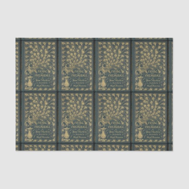 Jane Austen Pride and Prejudice Peacock Book Cover Tissue Paper (Front)