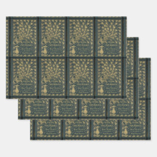 Jane Austen Pride and Prejudice Peacock Book Cover Wrapping Paper Sheet